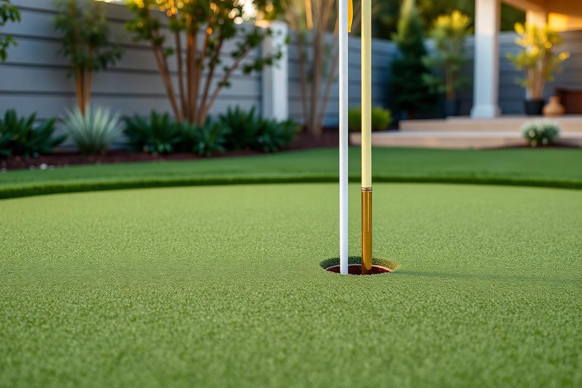 Real grass backyard putting green installation in Tulsa